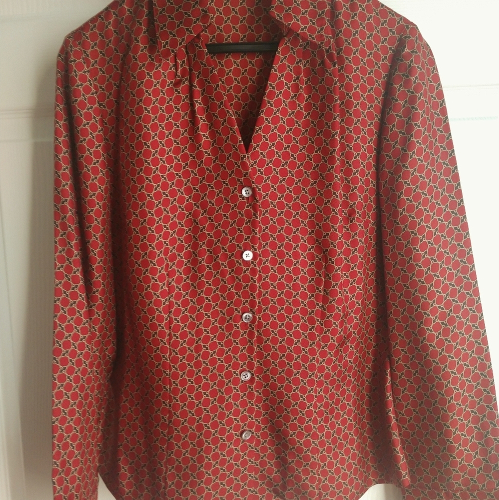 100% Silk Medallion Print Blouse